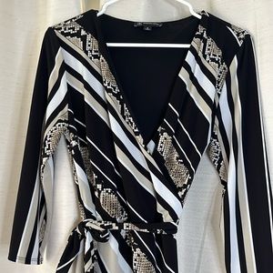 Black snake print dress